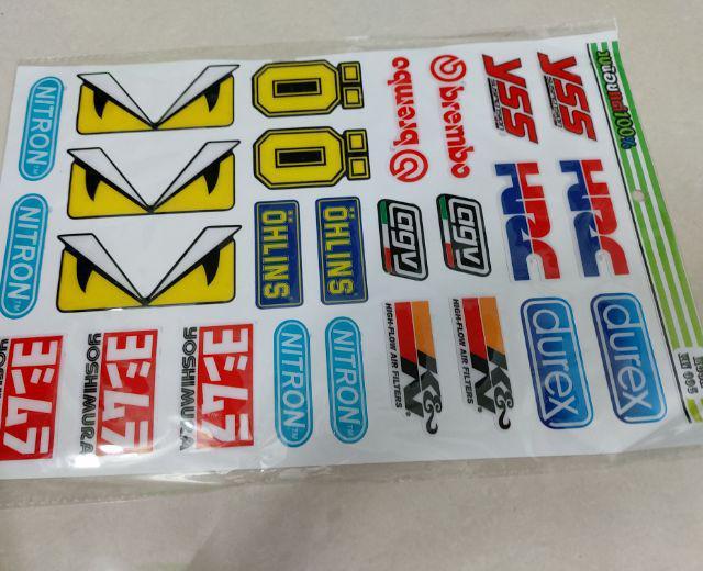 Tấm logo durex, ohlins, mắt khủng long nổi