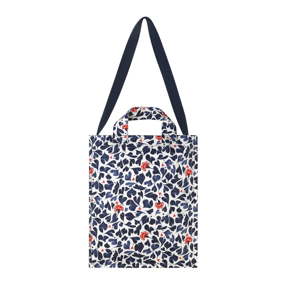 Cath Kidston - Túi đeo vai/Organic Cotton Tall Tote - Marble Hearts - Cream/Navy -1041194