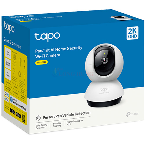 Camera trong nhà TP-Link Tapo Pan/Tilt Home Security Wifi 4MP 2K C220 - Hàng chính hãng
