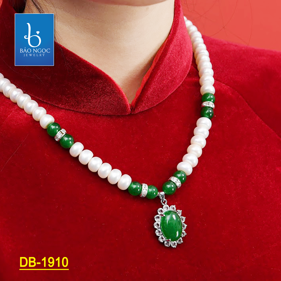 Chuỗi Ngọc Trai Nuôi Nước Ngọt Tự Nhiên Kết Hợp Đá Mã Não - DB1910 - Bảo Ngọc Jewelry