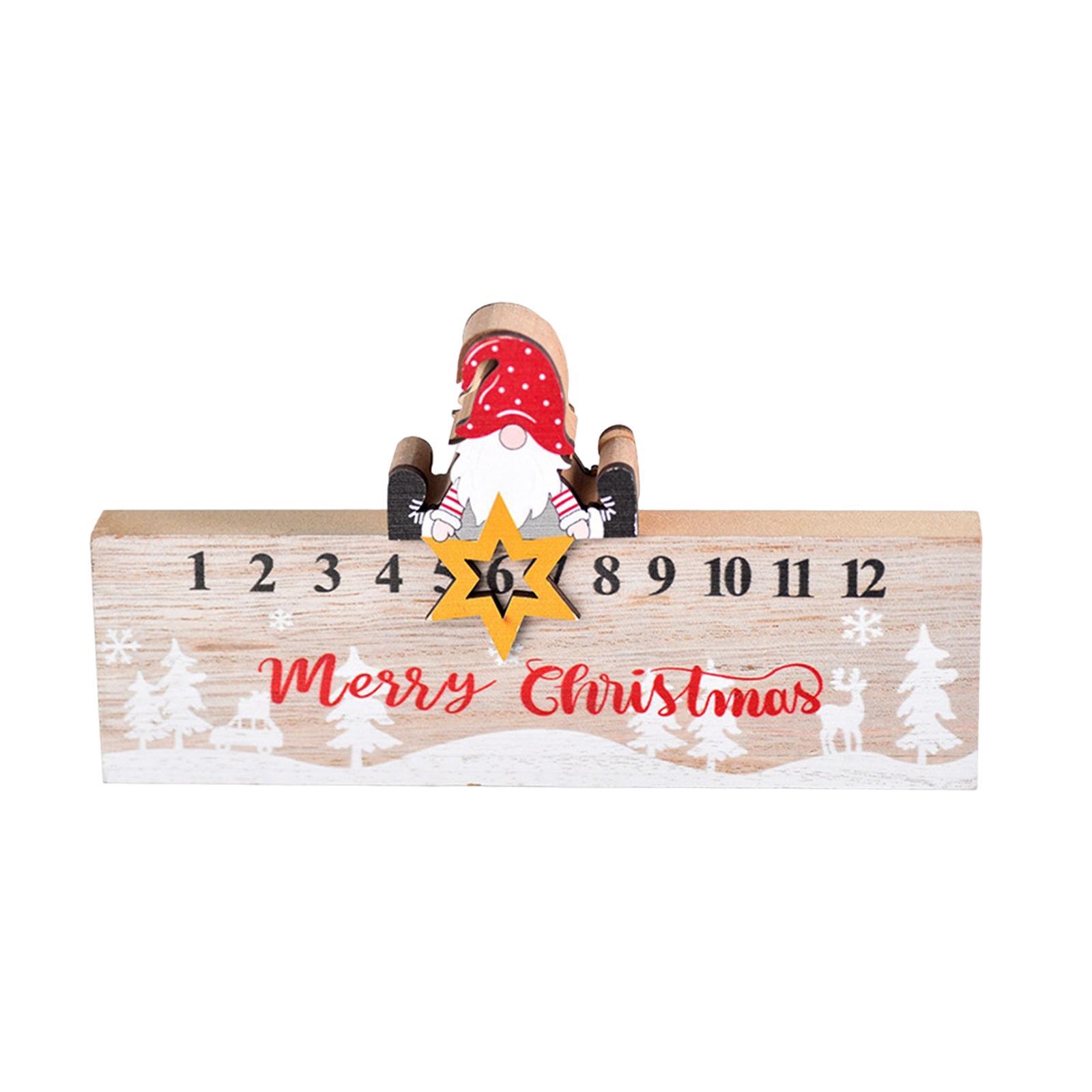 Christmas Desk Calendar Holiday Advent Calendar for Xmas Indoor Decoration