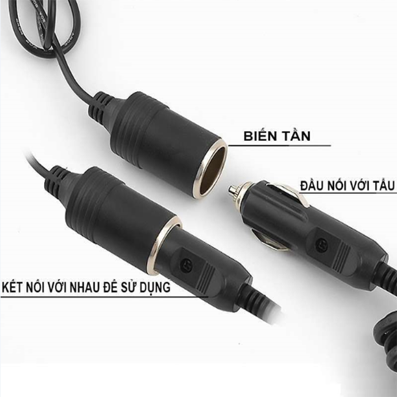 Bộ Chuyển Đổi Nguồn Điện 220V Sang 12V Cổng Tẩu Trên Ô Tô