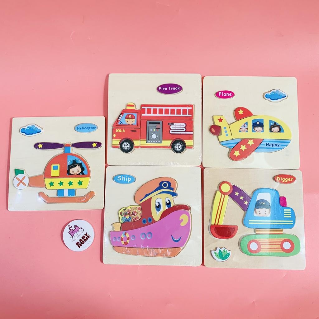 Đồ Chơi Xếp Hình Lắp Ráp Tranh Ghép Gỗ 3D Nhiều Hình Ngộ Nghĩnh Cho Bé Phát Triển Trí Tuệ