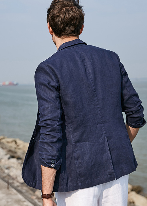 Áo vest nam dáng lửng 2 nút, chất vải Linen tự nhiên mềm mát, thời trang phong cách châu Âu