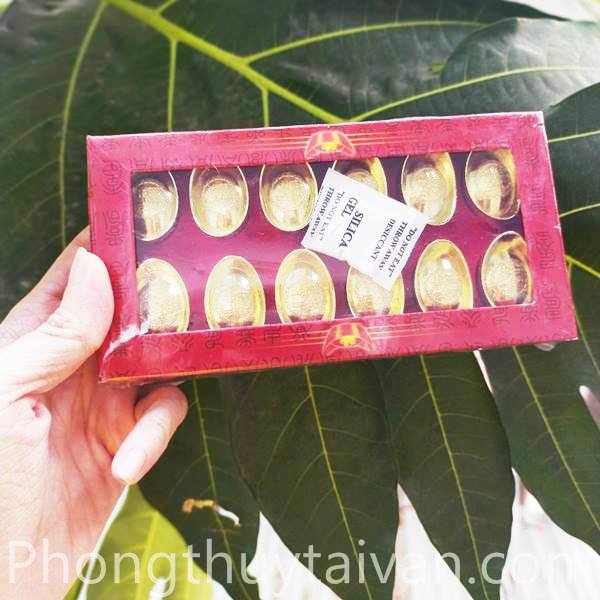 Thỏi vàng hộp 12 nén đặc CÓ CHỮ chiêu lộc