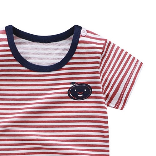 Áo thun bé trai, bé gái Easy Baby kẻ sọc cá tính, chất cotton thoáng mát cho bé từ 7-16kg