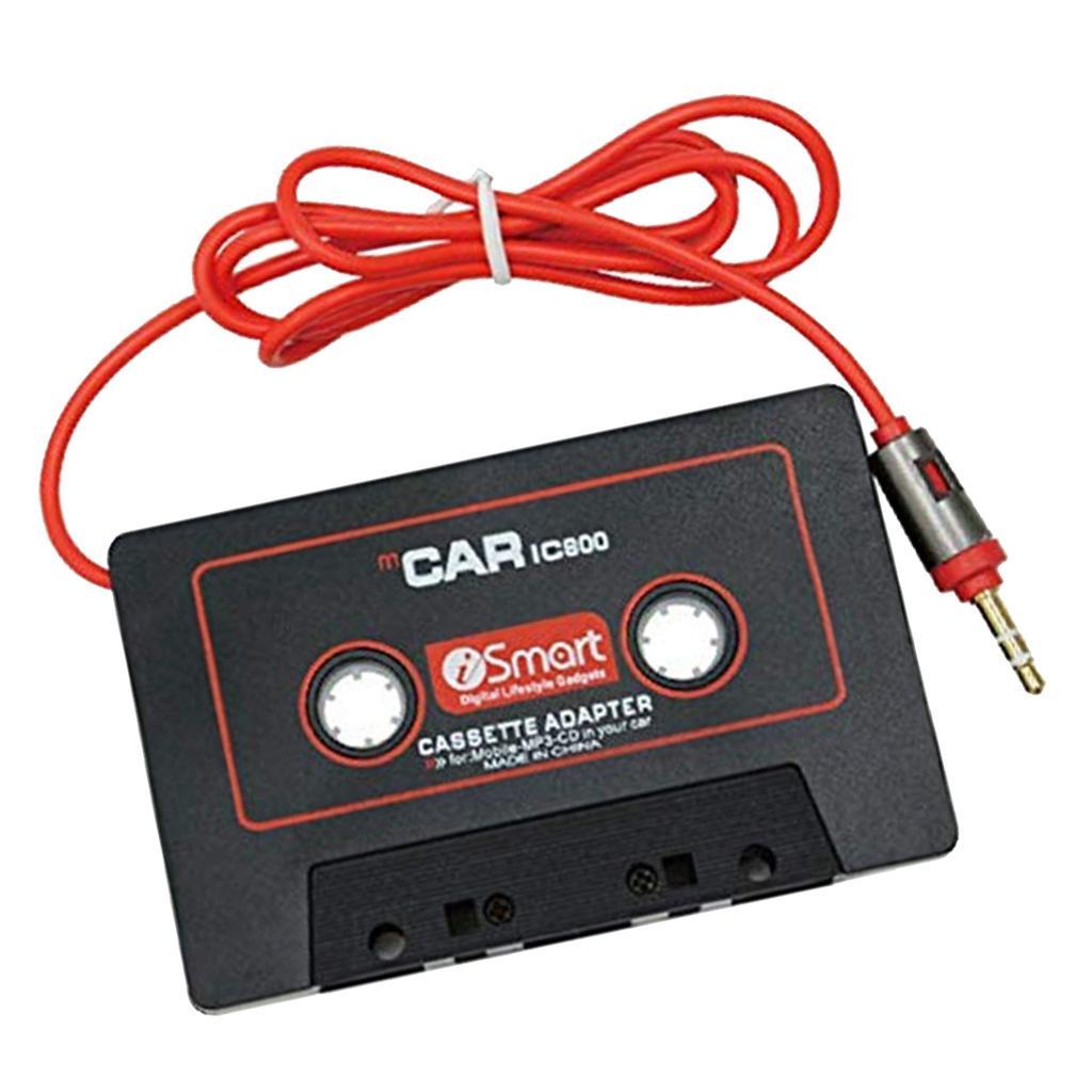 2x 3.5mm Jack Stereo to Car AUX Audio Cassette Tape Adapter Converter Black