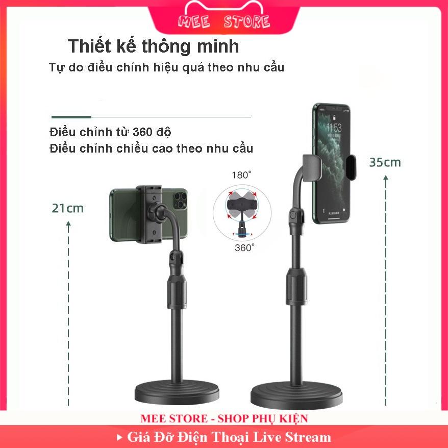 Giá đỡ điện thoại Livestream xem video, xoay 360 độ và tinh chỉnh độ cao - Mee store 247