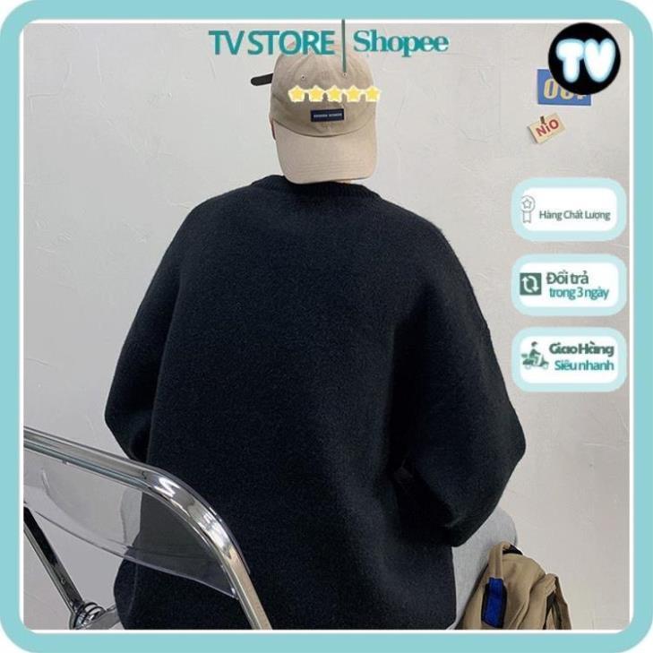 Áo Nỉ Nam TVSTORE Áo Sweater dệt kim cổ tròn dáng rộng in hoạt hình thời trang thu đông cho nam 2021