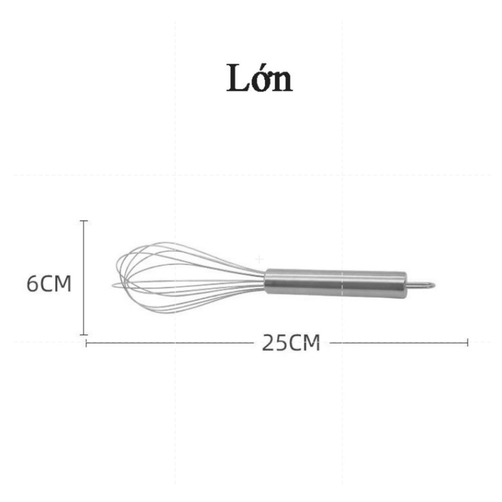 Dụng Cụ Đánh Trứng Cầm Tay- Phới Lồng Làm Bánh Khuấy Bột Bằng Inox- Hàng Loại 1 - Chính Hãng MINIIN