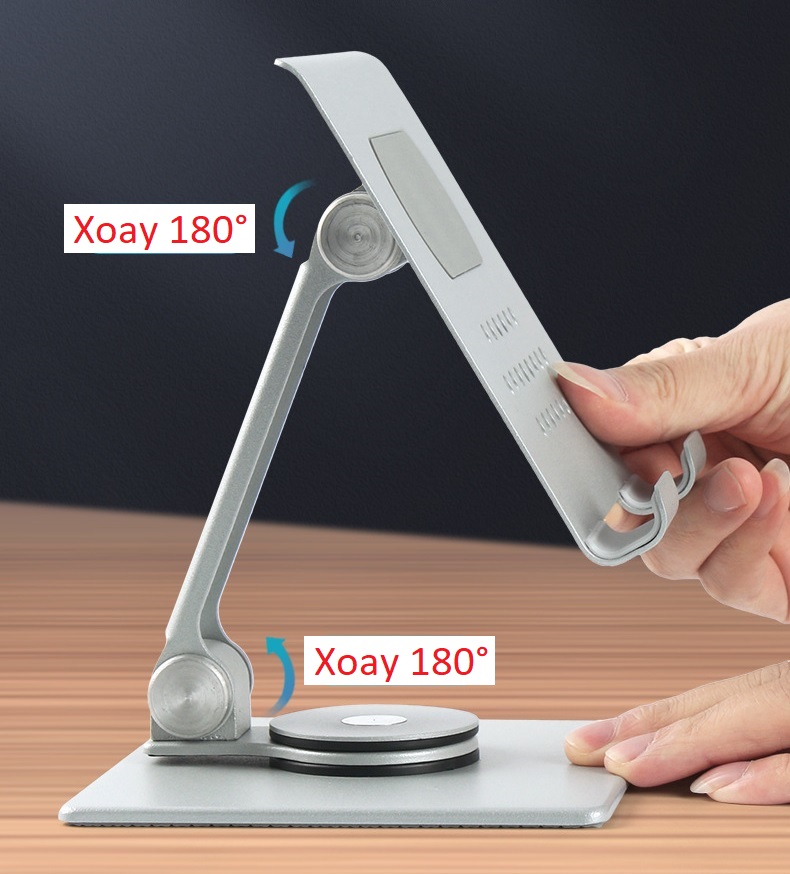 Giá Đỡ Để Bàn Điện Thoại Di Động, Máy Tính Bảng A810. Có Thể Xoay 360 Độ Chất Liệu Hợp Kim Nhôm Cao Cấp