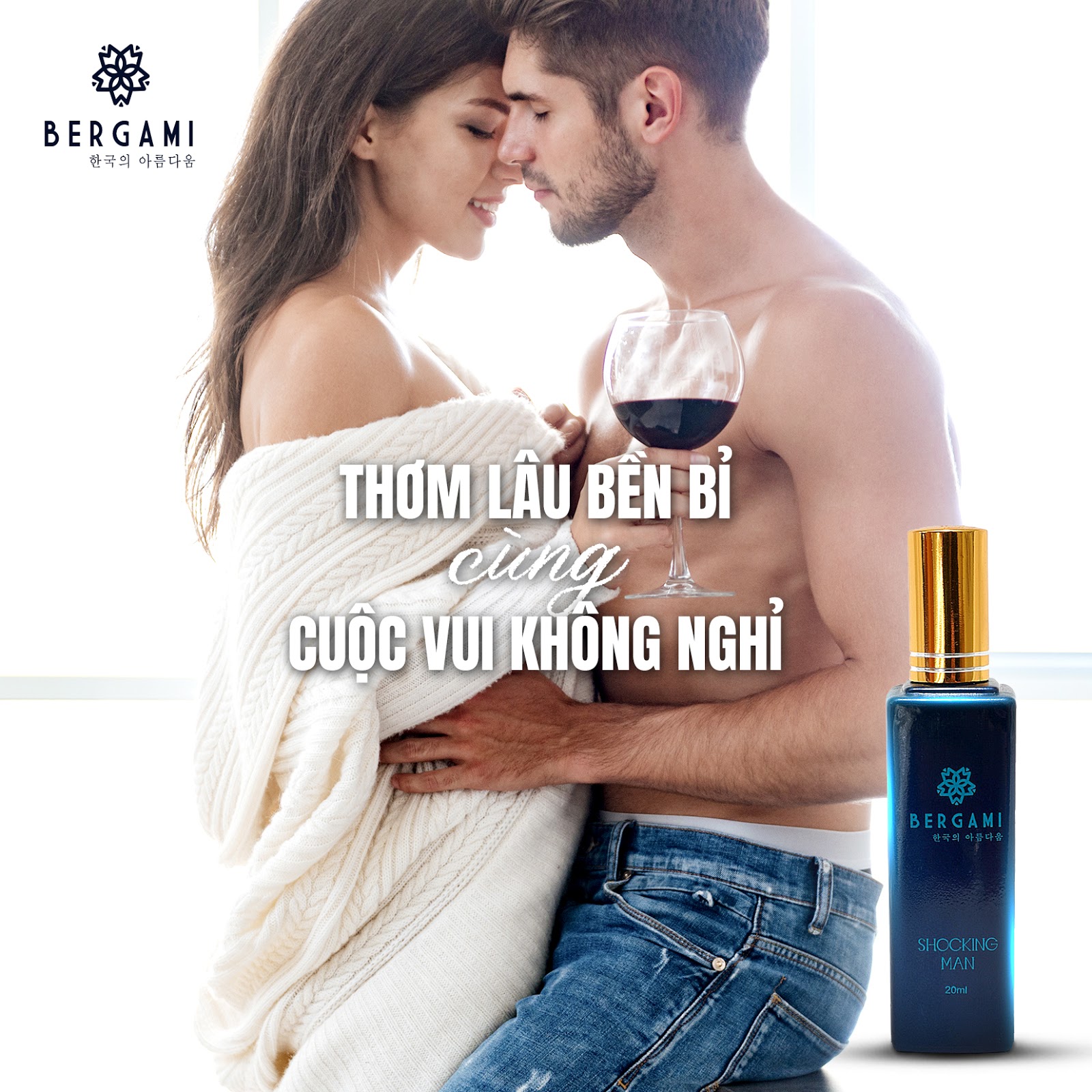 Nước hoa nam Bergami Shocking Man 35ml - Lưu hương cực lâu - Mùi hương lôi cuốn