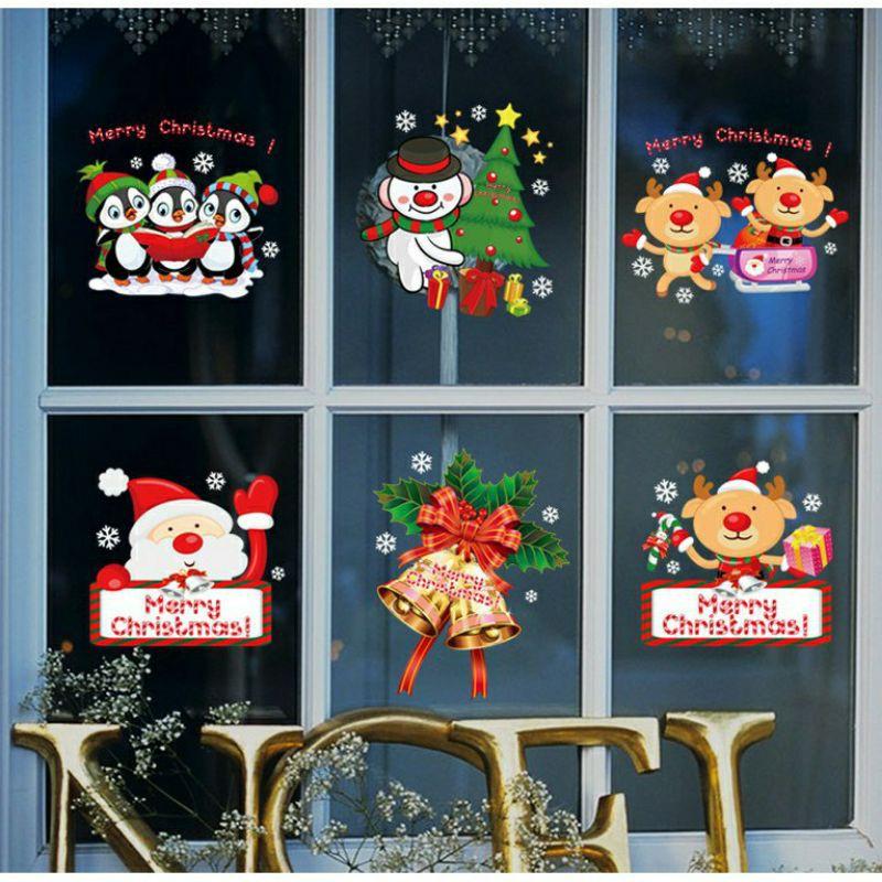 Decal tranh dán Noel 6 khung hoạt hình xinh