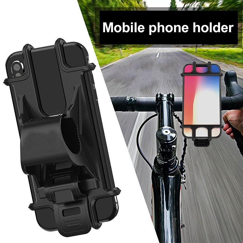 Silicone Bicycle Phone Holder for 11 pro max 6 7 8 plus X Xr Xs for Mobile Phone Mount Band Bike GPS Clip Universal