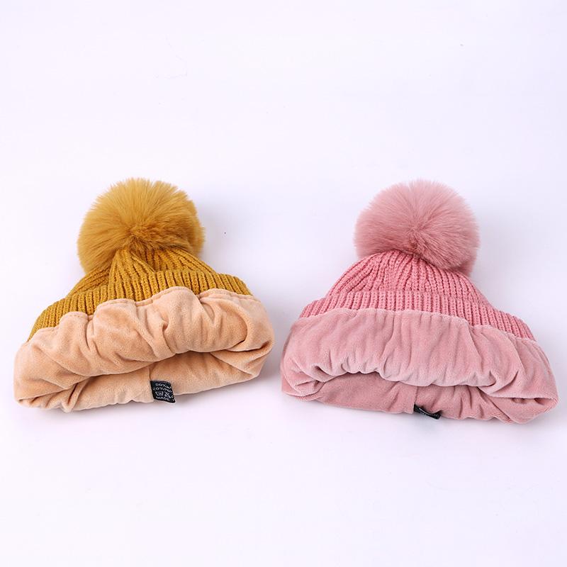 3 Mảnh Khăn Mũ Bộ Bé Gái Trẻ Em PomPon Beanies Dệt Kim Skullies Nón Trẻ Em Giữ Ấm Mùa Đông Len Croptop Mũ Lưỡi Trai unisex