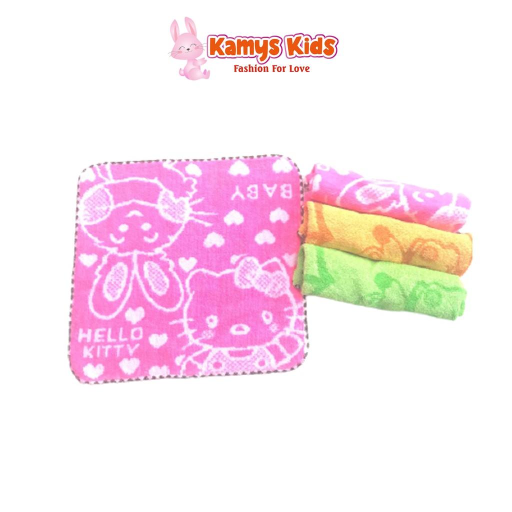 Khăn mặt cotton vuông KAMYS KIDS mềm mại dày dặn họa tiết dễ thương cho bé