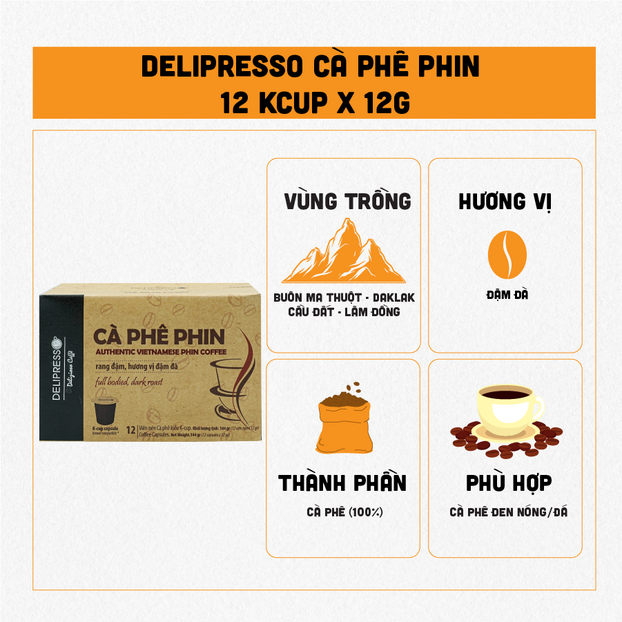 Cà Phê Viên Nén  Authentic Phin coffee - Viên nén cà phê - Cà phê pha máy - Phương Vy Coffee