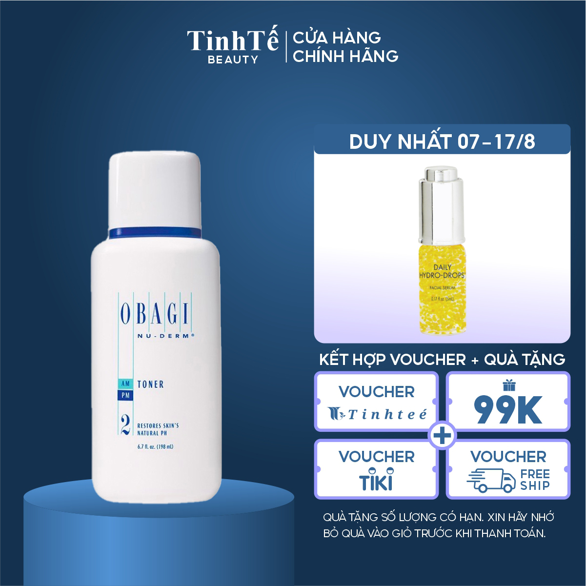 Dung dịch cân bằng, giữ ẩm, tăng cường độ thẩm thấu Obagi Nu-Derm Toner Số 2