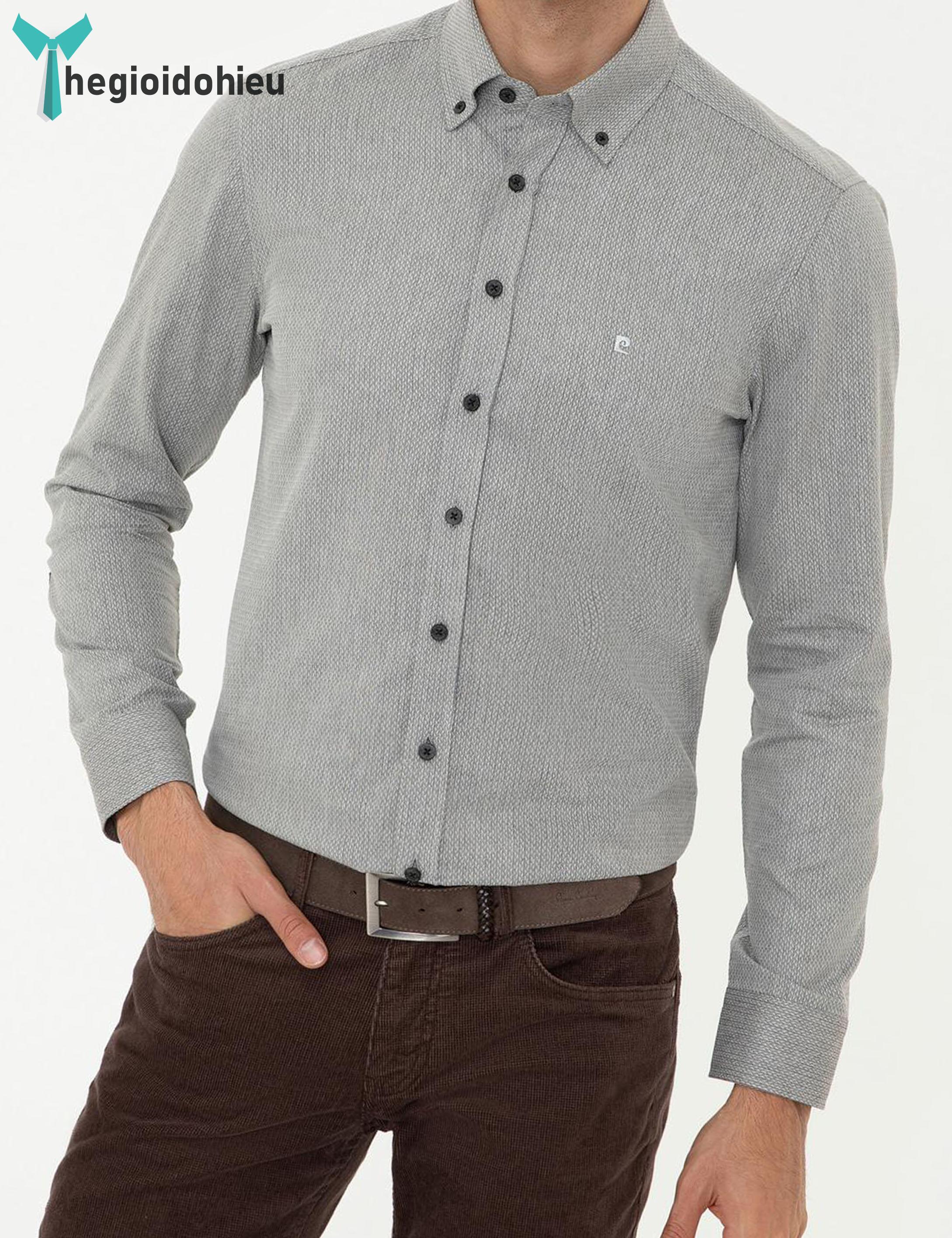 Áo sơ mi nam dài tay Pierre Cadin PCLShirt131 (Xám trơn) - Hàng nhập khẩu - Không túi - Xám trơn