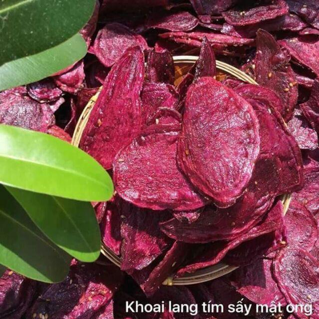 500g khoai lang sấy giòn tẩm mật ong (hàng loại 1 nguyên miếng - trái cây sấy) | Nàng Khô