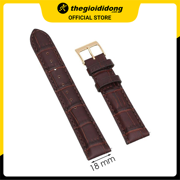 Dây da đồng hồ MVW 18 mm nâu L016-04-18