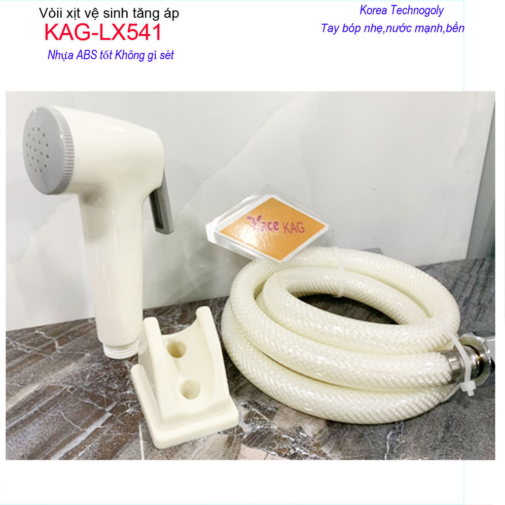 Vòi xịt vệ sinh KAG-LX541, Dây xịt nhựa 100% tia nước mạnh sử dụng siêu bền