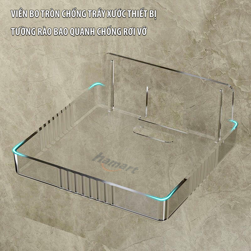 Kệ Wifi Dán Treo Tường Nhựa Acrylic Trong Suốt Để Modem Router Kèm Miếng Dính Lớn Siêu Chắc Hamart