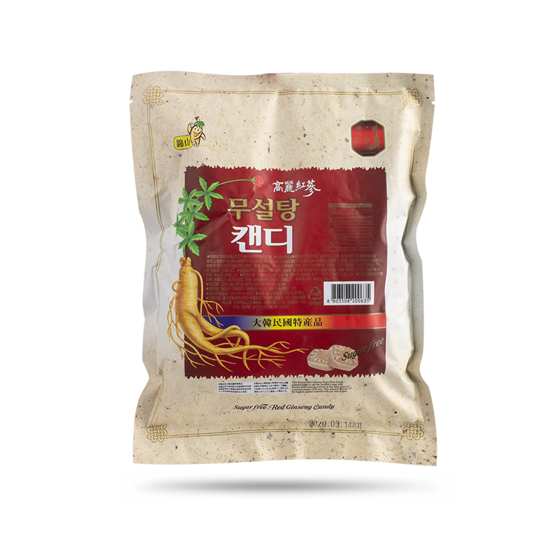 Kẹo Hồng Sâm Không Đường Hàn Quốc Korea Red Ginseng Thùng 20 Gói 500g