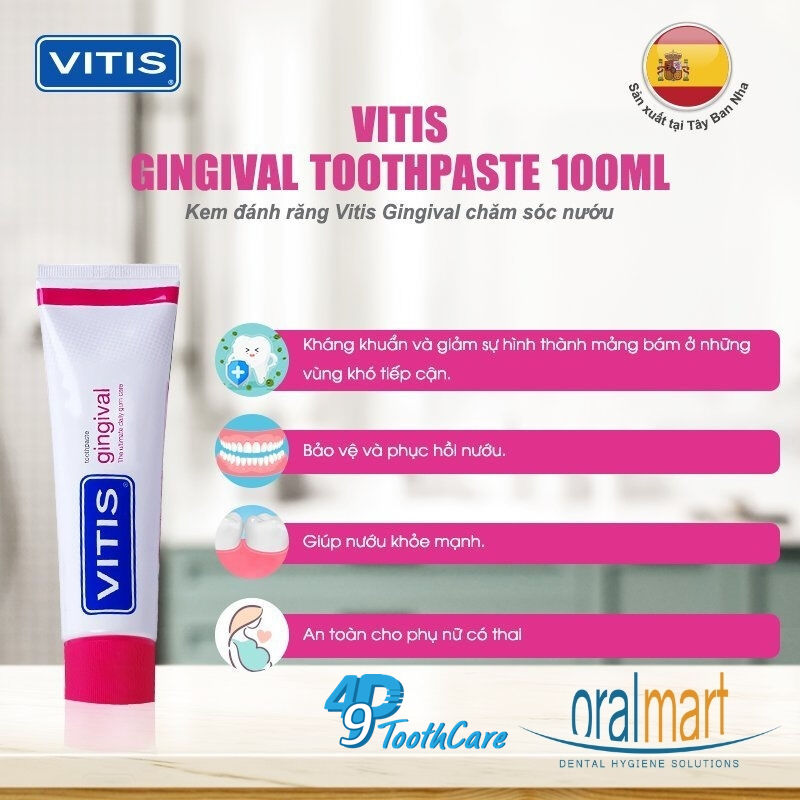 Kem đánh răng cho nướu nhạy cảm Vitis Gingival 100ml