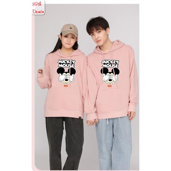 Áo Hoodie MICKEY MOUSE phong cách Hàn Quốc chất NỈ COTTON lót BÔNG unisex nam nữ
