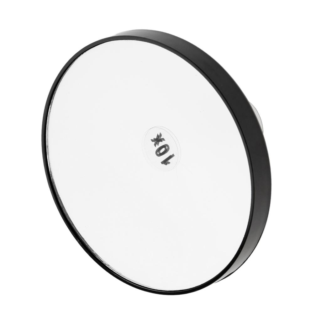 4xTravel Wall Suction Mirror 10x Magnifying for Makeup Cosmetic Bedroom Mirror Black