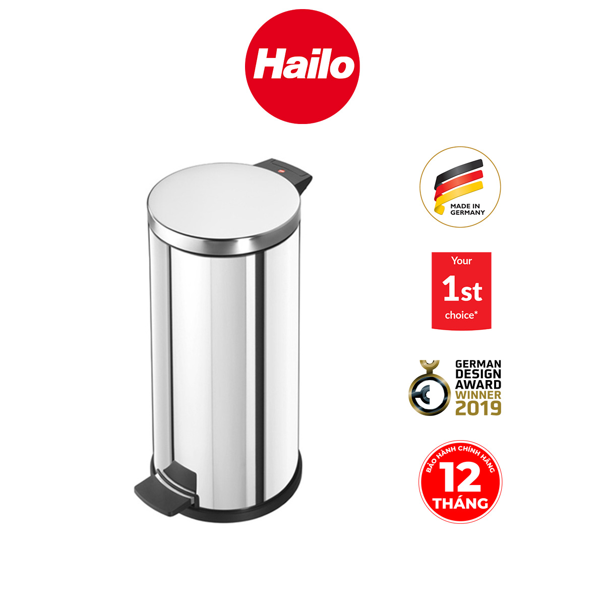 Thùng rác Hailo Solid L 18L