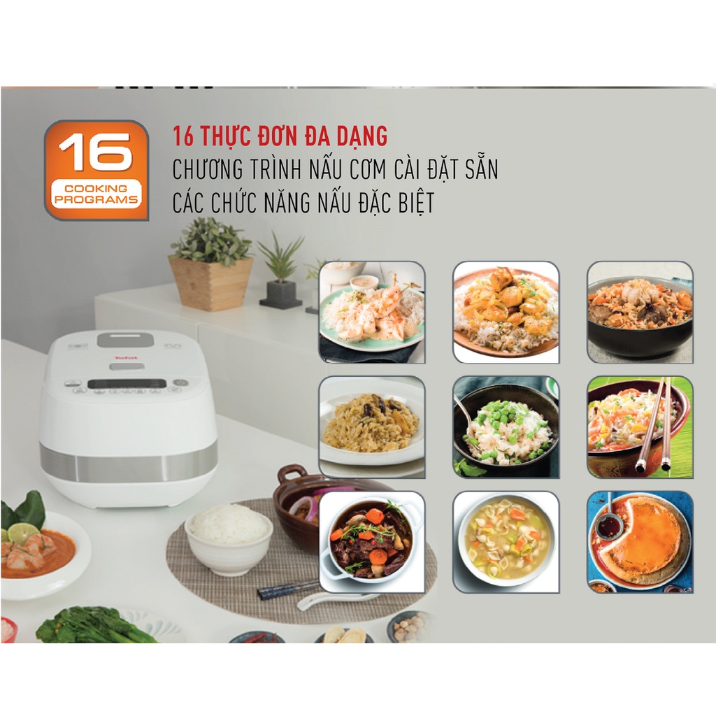 Nồi cơm điện tử cao tần Tefal 1.5L - Thương hiệu Pháp - RK808168 - Hàng chính hãng