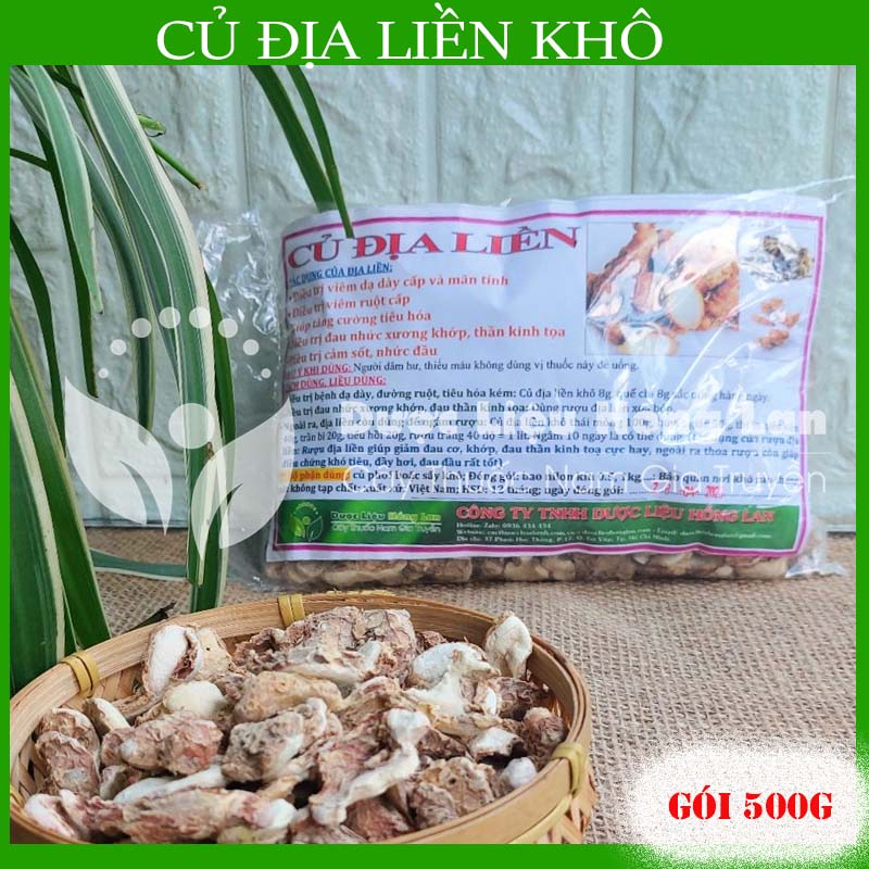 Củ Địa Liền khô sạch đóng gói 500gram