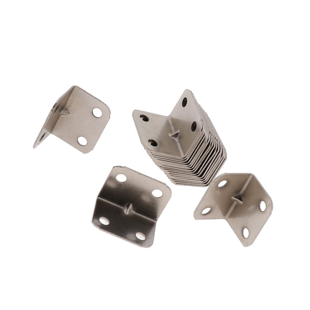 2x20pcs Polished Angle Fixed Bracket Furniture Frame Cabinet Connector 23 x 23 x 30mm