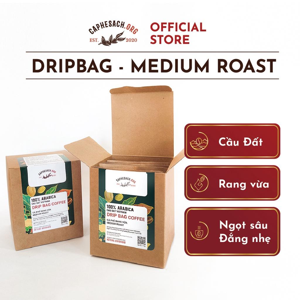 Cà phê túi lọc Drip bag - Arabica Medium Roast - Hộp 8 gói Caphesach.org