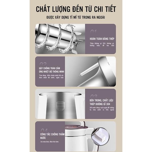 Máy Làm Sữa Hạt Đa Năng - Máy Xay Nấu Đa Năng - Máy Xay Sinh Tố + Tặng Kèm ca vắt cam(hàng chính hãng)