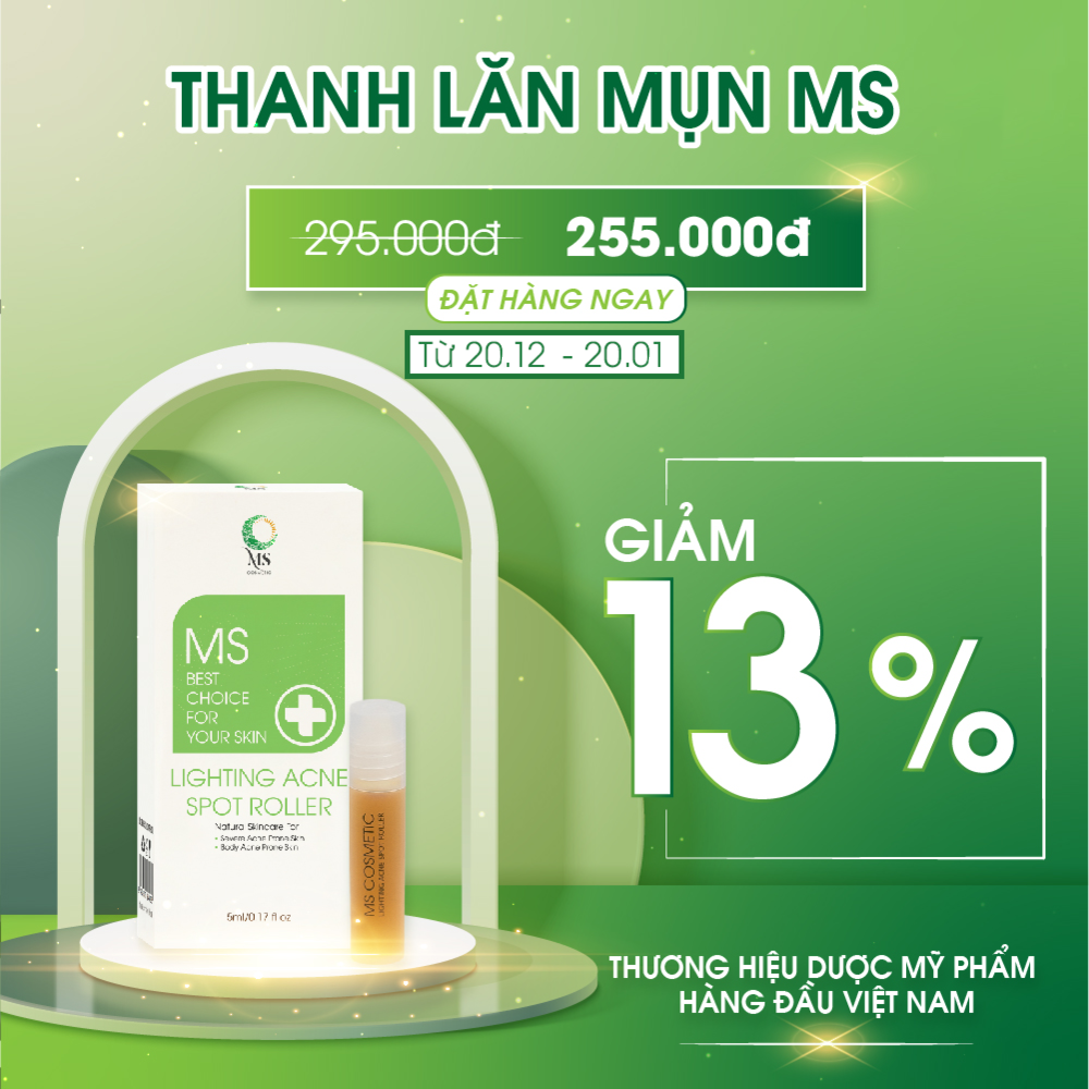 Thanh Lăn Mụn MS Lighting Acne Spot Roller (5ml), Hỗ Trợ Giảm Mụn, Mờ Vết Thâm, Thông Thoáng Lỗ Chân Lông - Mỹ Phẩm MS COSMETIC