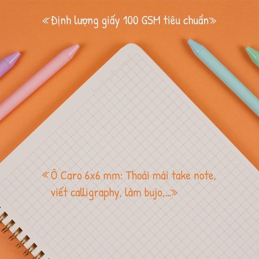 Vở lò xo kép Caro (6x6)mm B5 bìa trong - 120/200 trang - VPP Thiên Ái