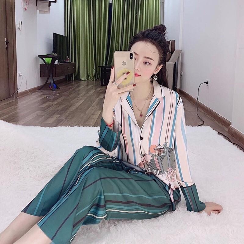 Bộ pijama, bộ ngủ mặc nhà lụa satin cao cấp mềm mịn, không xù