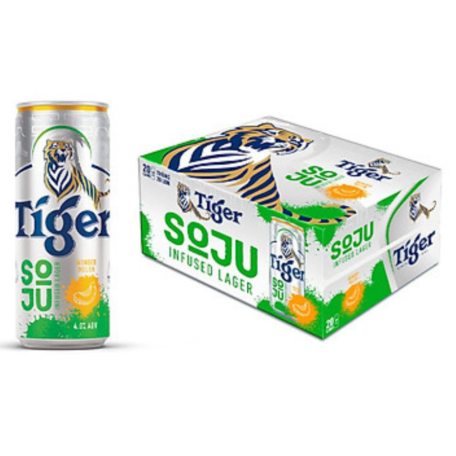 Thùng 20 Lon Bia Tiger Soju Infused Lager Wonder Melon 330ml