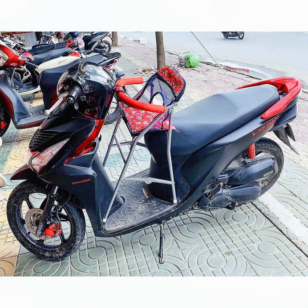 Ghế ngồi xe máy Vision cho bé , GHẾ GA XẾP SẮT SƠN TĨNH ĐIỆN