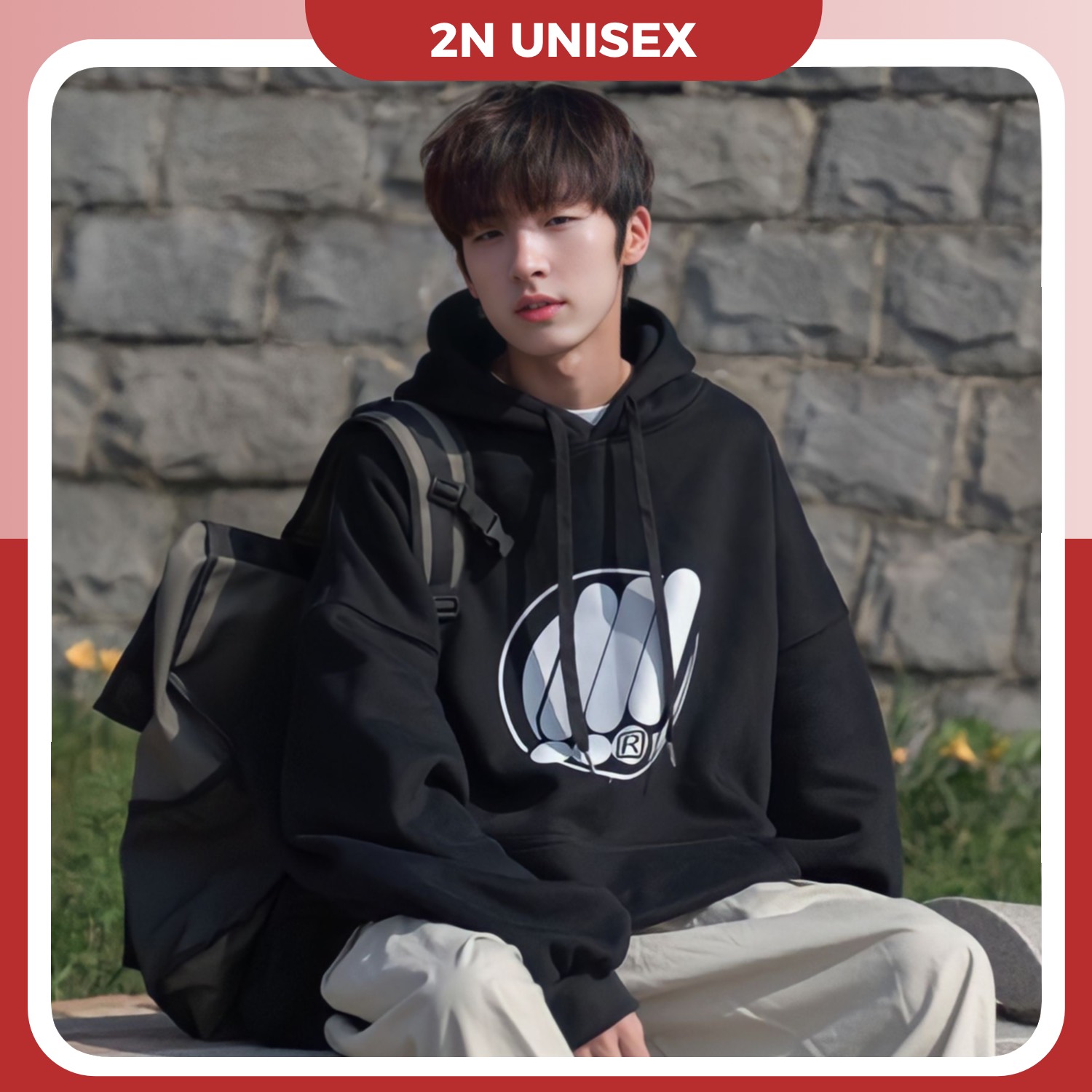 Áo khoác nỉ bông cotton dày mịn - hoodie nam nữ form rộng unisex dấu chấm than - 2N Unisex