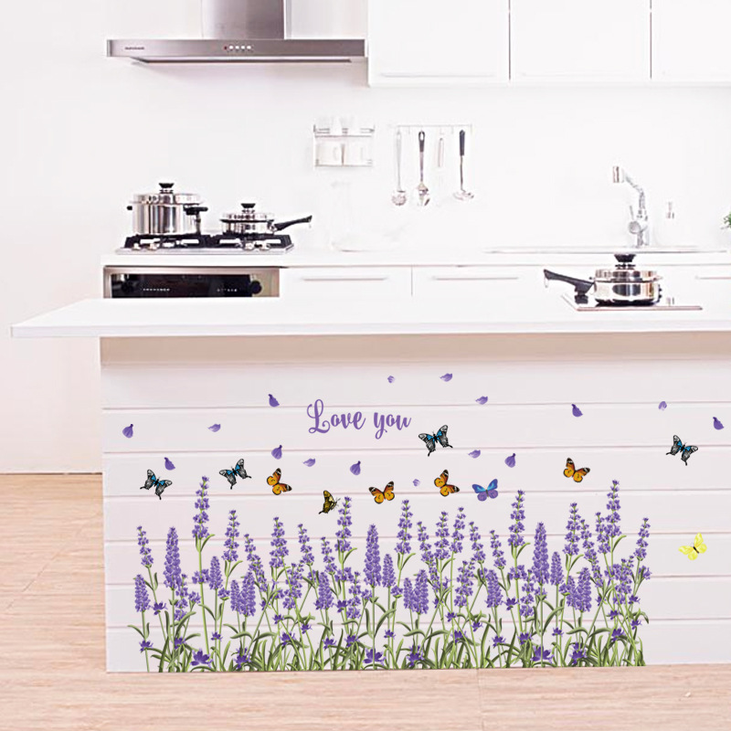 Decal dán chân tường hoa Lavander ZOOYOO SK7038