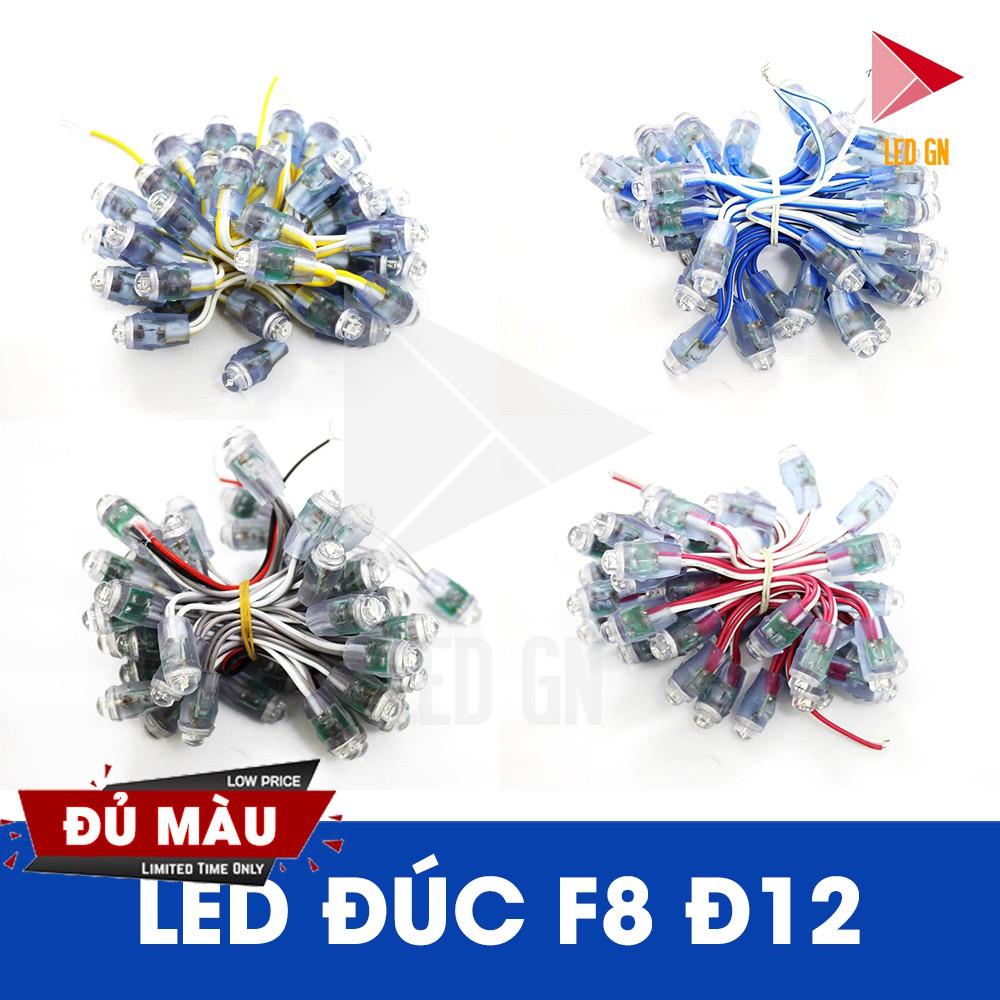 LED Đúc F8 Đế 12mm - Chống Nước - 5V DC