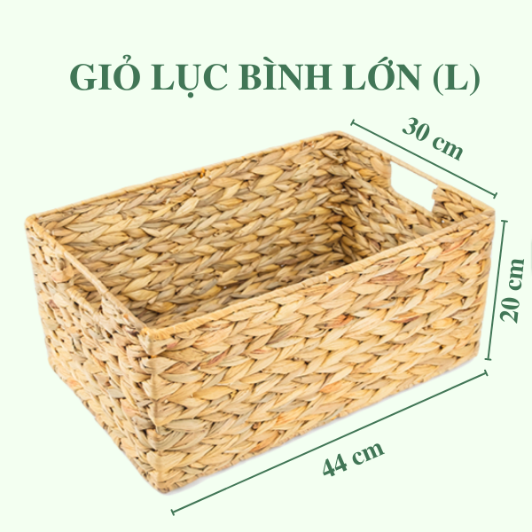 Giỏ lục bình chữ nhật đa năng đựng đồ - Storage basket - có sẵn 3 size