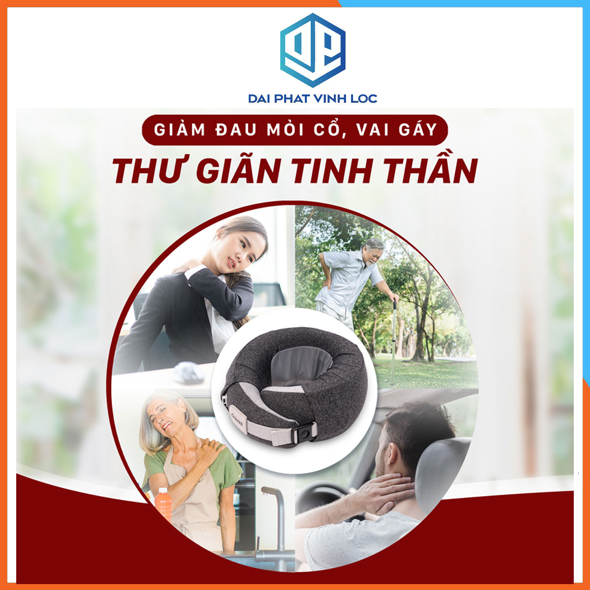 Máy massage cổ Đại Việt DVMG-00001 Hỗ Trợ Giảm Đau Vùng Cổ Vai Gáy - Pin Khủng - Bảo Hành 12 Tháng