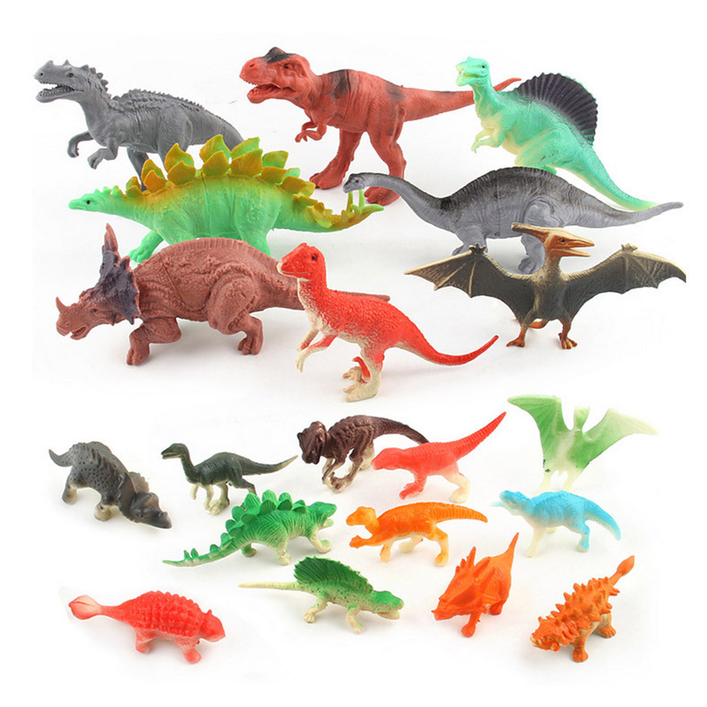 Bộ sưu tập 20 mô hình khủng long Dinosaur World Jurassic Park tiền sử (6-17 cm) gồm 8 đồ chơi khủng long to + 12 mô hình khủng long nhỏ cho trẻ - New4all 617