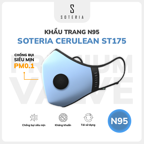 Khẩu trang thời trang Soteria Cerulean ST175 - N95 lọc 99% bụi mịn 0.1 micro