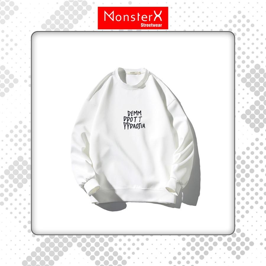 Áo dài tay NỈ BÔNG Unisex MonsterX 4 mèo lưng Sweater Ulzzang cặp đôi nam nữ form rộng oversize Hàn Quốc